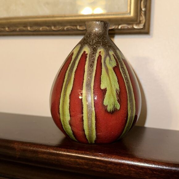 Handmade Stone Mini Vase Decor Burgundy Green Stone Gray - Picture 3 of 6